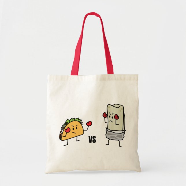 Taco vs burrito tote bag (Front)