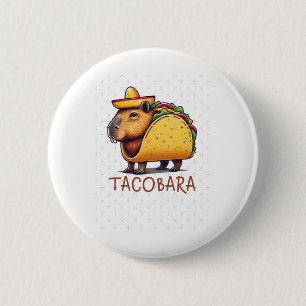 Tacobara Capybara In A Taco Costume Sticker  6 Cm Round Badge