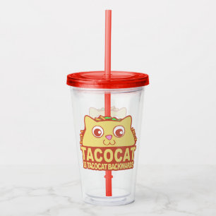 Tacocat Backwards Acrylic Tumbler
