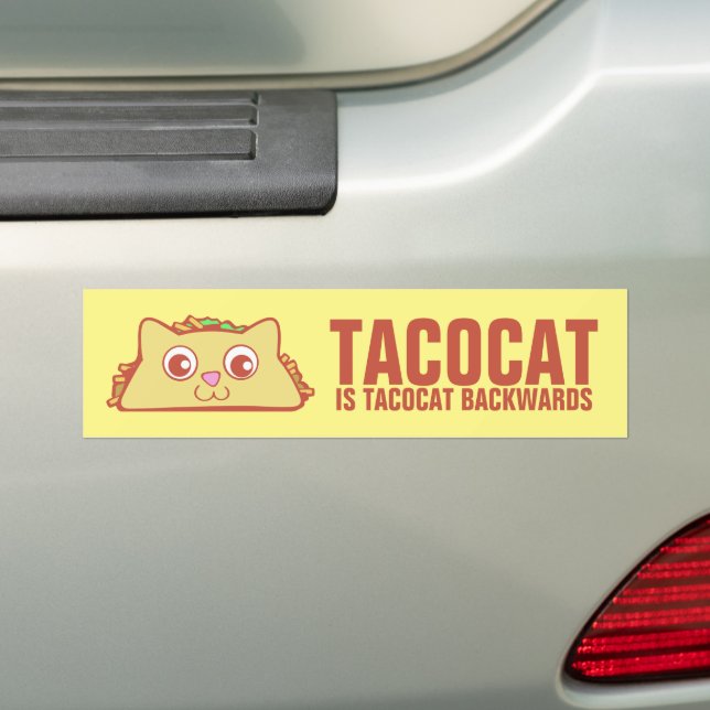 Tacocat Backwards II Bumper Sticker (On Car)