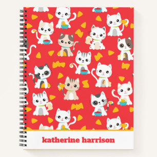 Tacocat Burrito and Taco Cats Cute Personalised Notebook