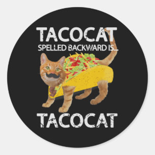 Tacocat Funny Cat Taco Lover Tee Kitty Tacos Shirt Classic Round Sticker