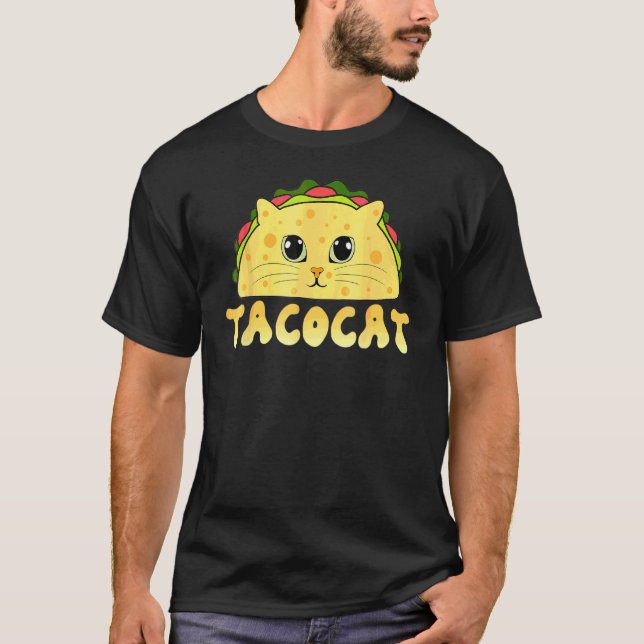 Tacocat Mexican Food Cat Face Cinco De Mayo Kitten T-Shirt (Front)