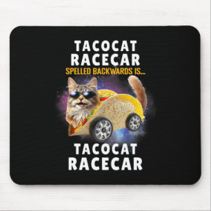 Tacocat Racecar Spelled Backwards Funny Mexican Ca Mouse Pad