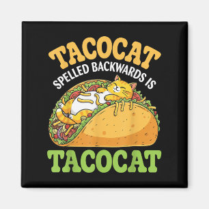 Tacocat Spelled Backward Is Tacocat With Cute Cat  Magnet