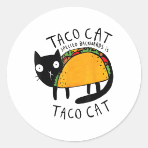 Tacocat Spelled Backwards Funny Taco Cat Cinco De Classic Round Sticker