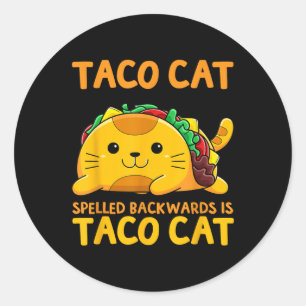 Tacocat Spelled Backwards Shirt Taco Cat Cinco De Classic Round Sticker