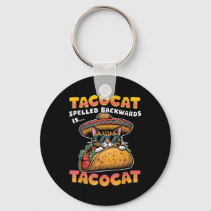 Tacocat Spelled Backwards Shirt Taco Cat Cinco De Key Ring