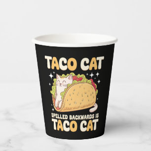 Tacocat Spelled Backwards Taco Cat Mexican Paper Cups