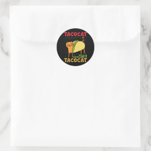 Tacocat Spelled Backwards Tacos Cats Cinco De Mayo Classic Round Sticker