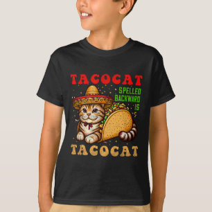 Tacocat Spelled Ckwards Tacos And Cats Cinco De Ma T-Shirt