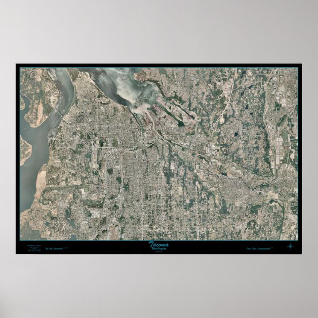 Tacoma Metro Area, Washington satellite poster (Front)