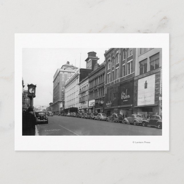 Tacoma, WA View of Broadway Looking North Postcard (Front)