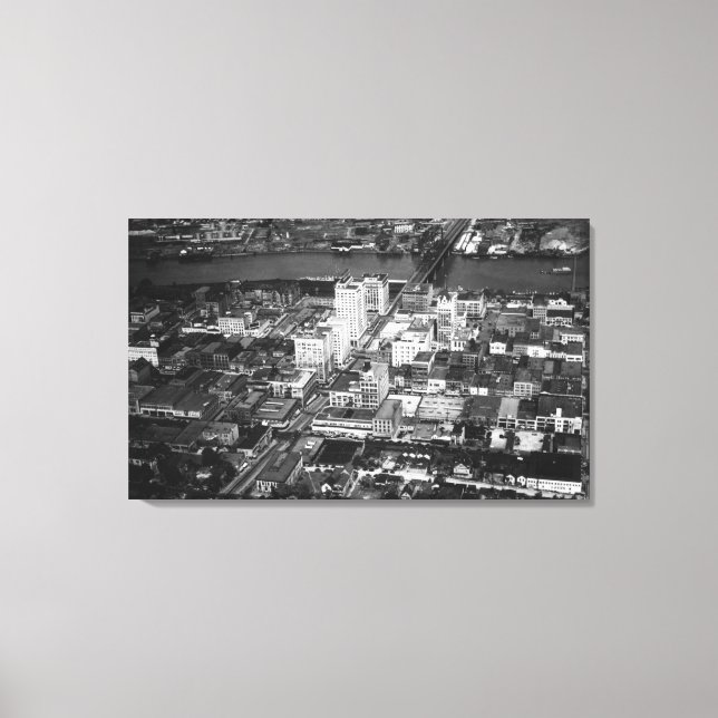 Tacoma, WA View of Business District from Air Canvas Print (Front)