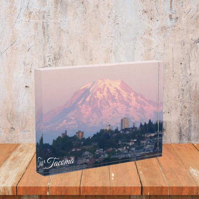 Tacoma, Washington and Mount Rainier Photo Block (In Situ)