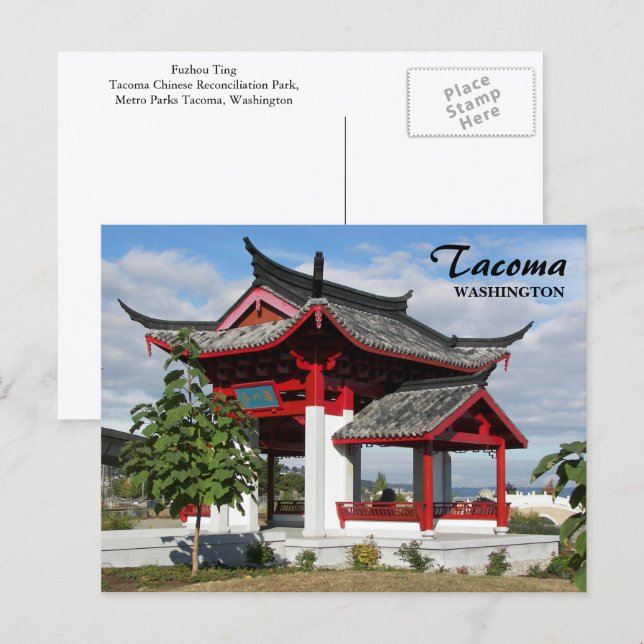 Tacoma, Washington Chinese Pavilion Travel Photo Postcard (Front/Back)