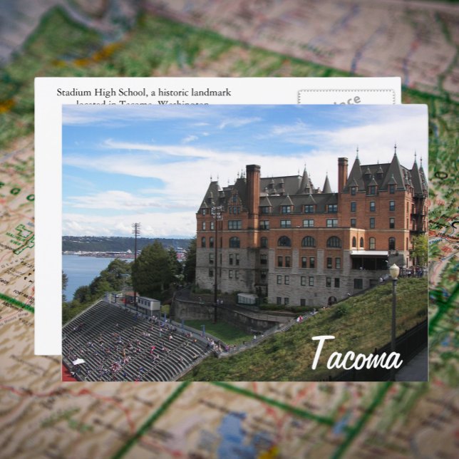Tacoma, Washington Historic Landmark Travel Postcard (In Situ Map)