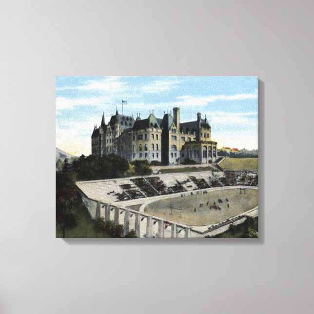 Tacoma, Washington - View of High School Canvas Print (Front)