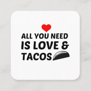 TACOS AND LOVE SQUARE BUSINESS CARD