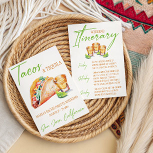 Tacos and Tequila Bachelorette Weekend Party Invitation