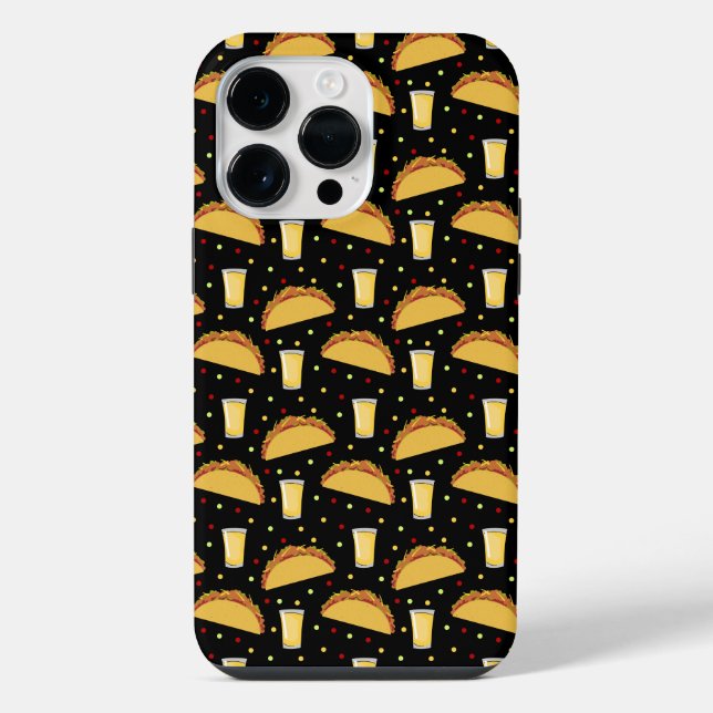 Tacos and Tequila Shots Pattern iPhone Case (Back)