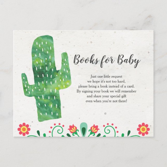 Tacos and Tutus Fiesta Baby Shower Books for Baby  Postcard (Front)