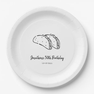 Tacos Birthday Party Paper Plate