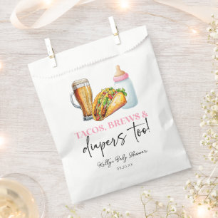 Tacos Brews and Diapers Too! Baby Shower Favour Bags