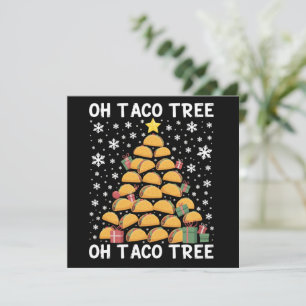 Tacos Christmas Tree Funny Xmas Foodie Mexican  Holiday Card