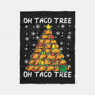 Tacos Christmas Tree Funny Xmas Foodie Mexican Men Fleece Blanket