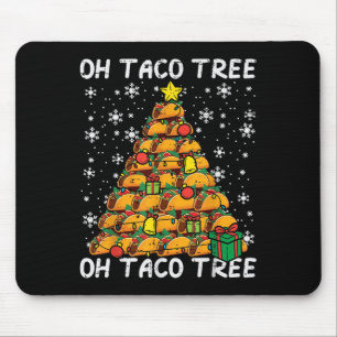 Tacos Christmas Tree Funny Xmas Foodie Mexican Men Mouse Pad