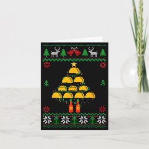 Tacos Christmas Tree Ugly Sweater Christmas Family Card