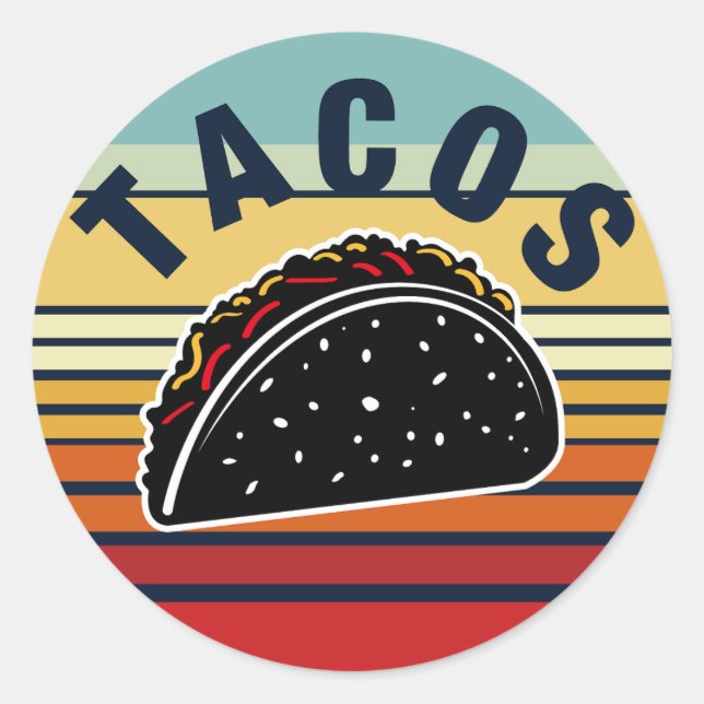 Tacos Classic Round Sticker (Front)