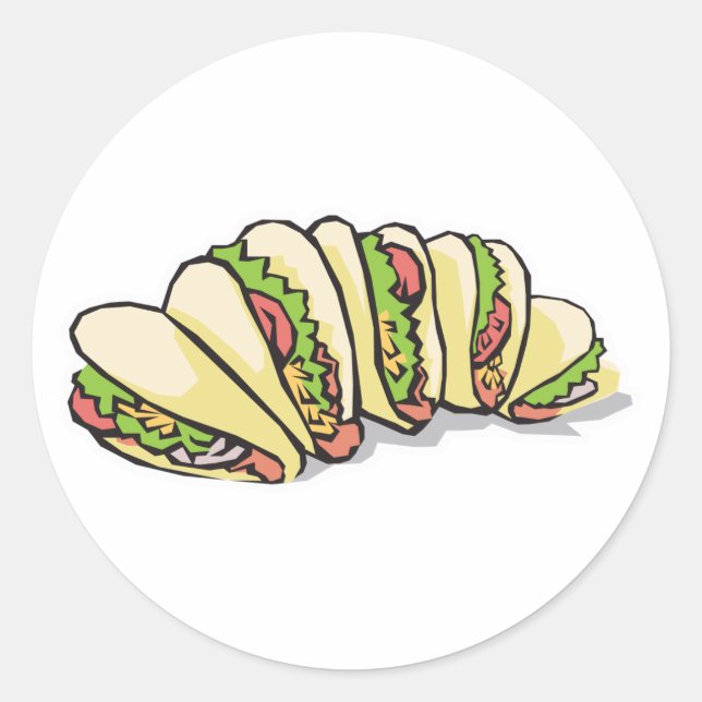 tacos classic round sticker (Front)
