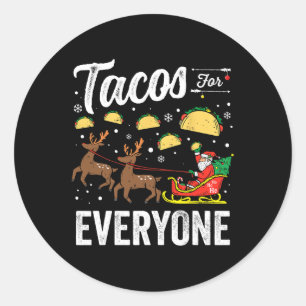 Tacos For Everyone Christmas Taco Funny Xmas Santa Classic Round Sticker