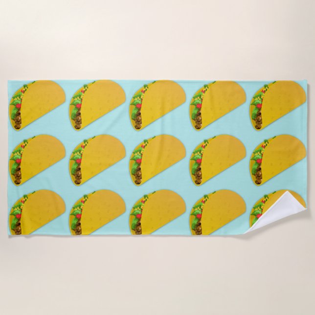 TACOS FUNNY Beach Towel (Front)