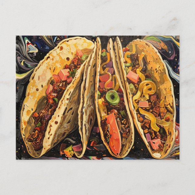 Tacos in a Klimt Style Postcard (Front)
