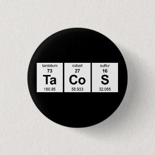 TaCoS Periodic Table 3 Cm Round Badge