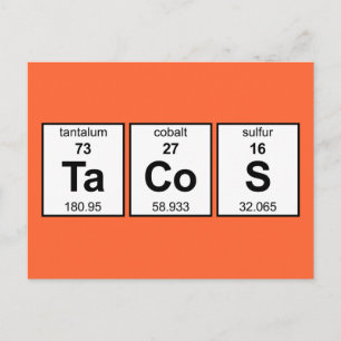 TaCoS Periodic Table Postcard