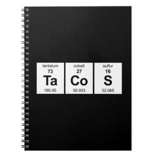 TaCoS Periodic Table Spiral Notebook