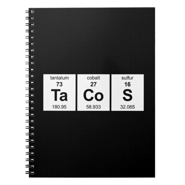 TaCoS Periodic Table Spiral Notebook (Front)