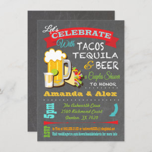 Tacos, Tequila and Beer Fiesta Couples Shower Invitation