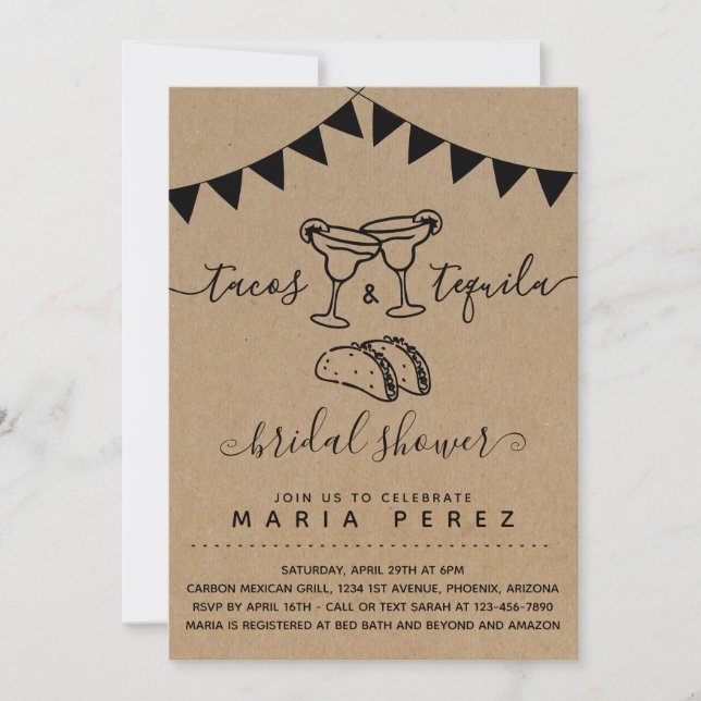 Tacos & Tequila Couples' Bridal Shower Invitation (Front)