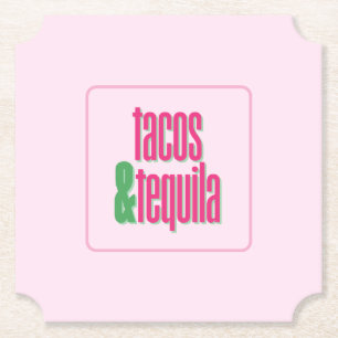 Tacos Tequila Fiesta Party Paper Coaster