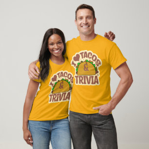 Tacos Trivia Funny Gamer Food Design T-Shirt