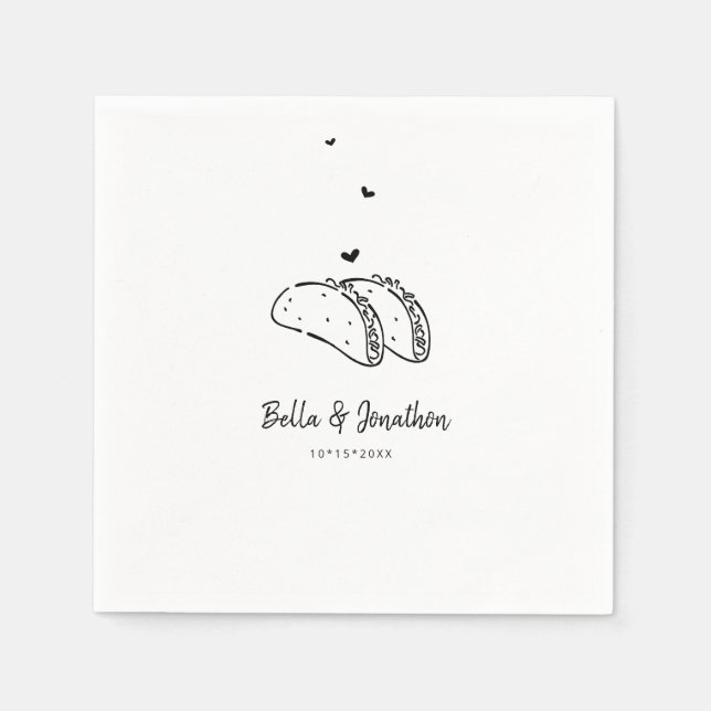 Tacos Wedding Napkin (Front)