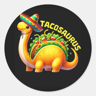 Tacosaurus taco dinosaur dino cinco de mayo classic round sticker