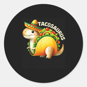 Tacosaurus taco dinosaur dino cinco de mayo mexica classic round sticker