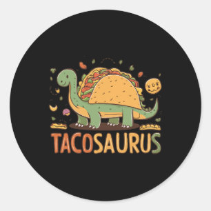 Tacosaurus Taco Dinosaur Dino Funny Cinco De Mayo  Classic Round Sticker