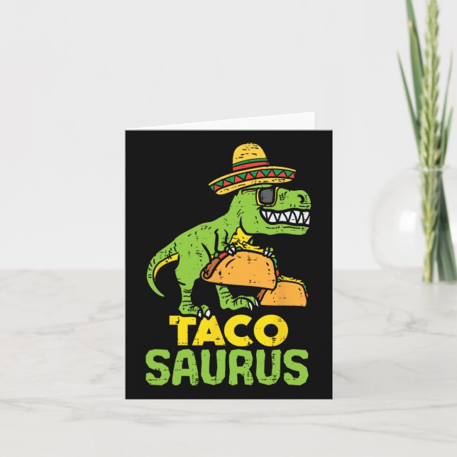 Tacosaurus Trex Cinco De Mayo Dinosaur Kid  Card (Front)